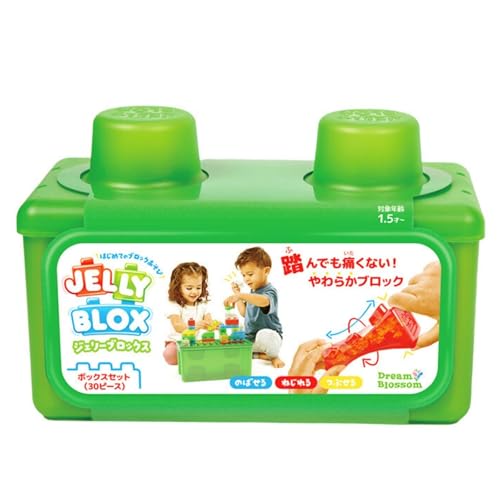 

Jelly Blox 30-Piece Box Set: A New Experience! Soft Blocks for First Time Building, Educational Toy, 931693, Authentic