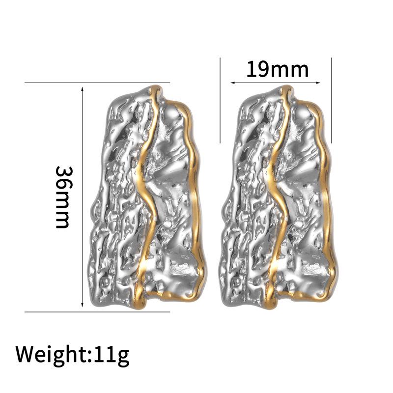 Geometrische Unregelmäßige Goldene Falt-Ohrringe - INS Nischendesign
