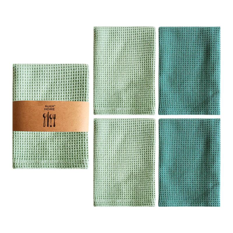 Plain Waffle Dishcloth 4 Set Scouring Cloth, Home Kitchen Rag