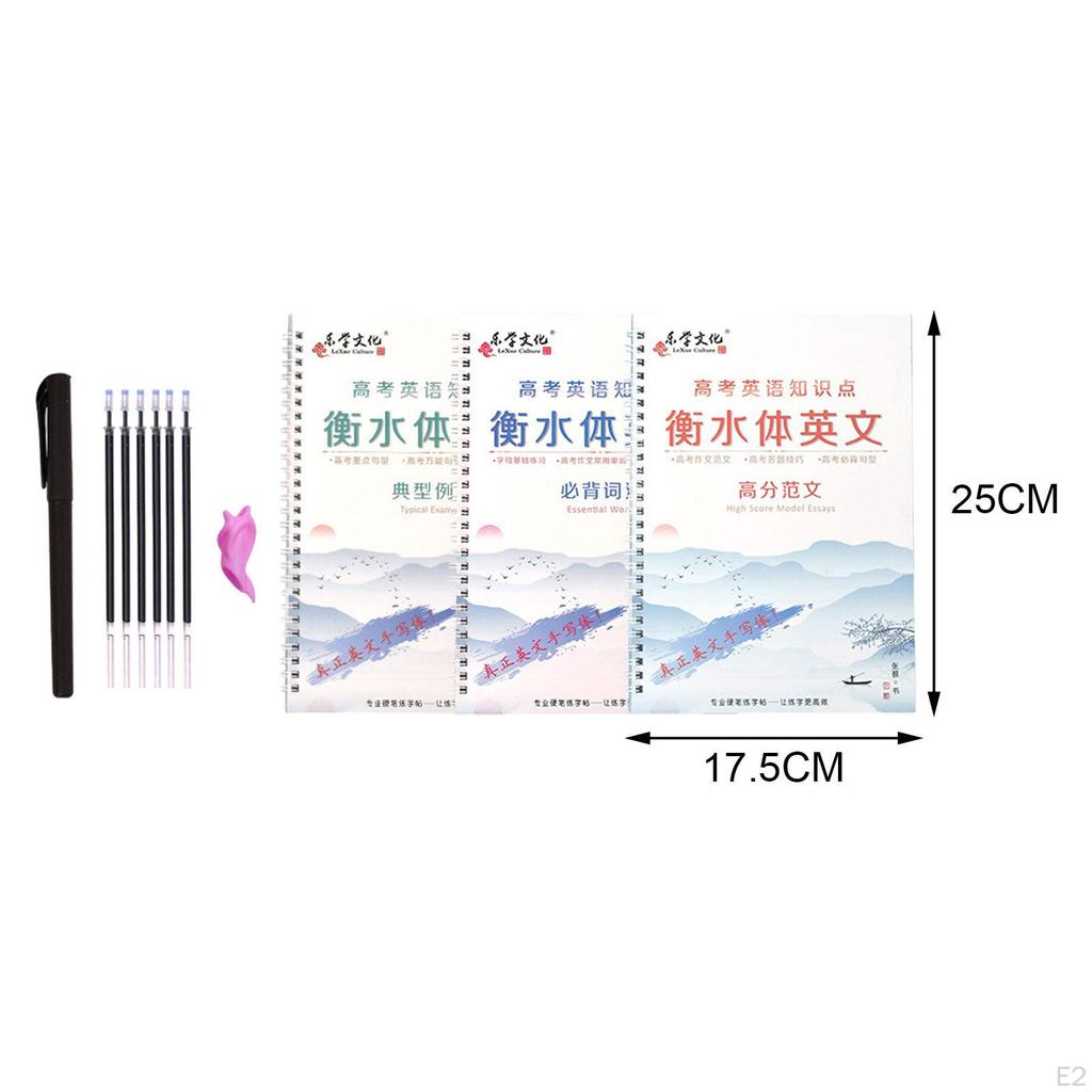 3x Practice Calligraphy Copybook English Handwriting