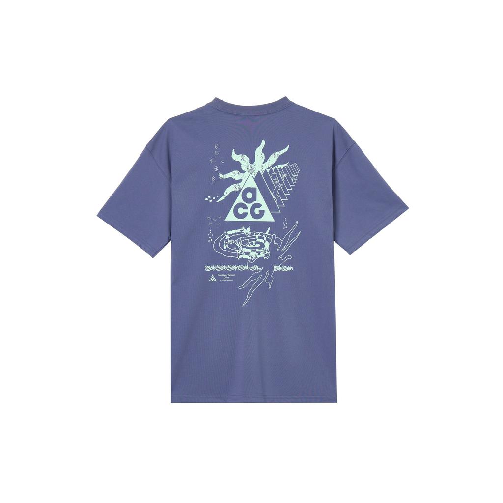 Nike ACG T Shirts Men's Sand Purple Crew Neck Moderate Straight Fit IH8660-508