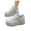 Little White Shoes Women's 2025 Autumn New Inner Height Increase Thick Baseplate Shoes Sports and Leisure Small Popular Muffin Board Shoes