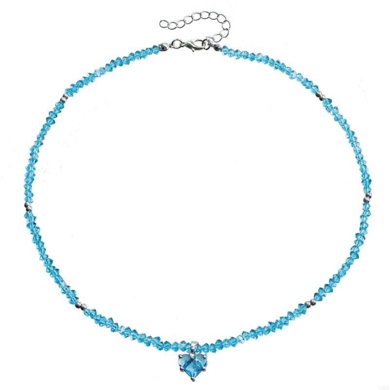 Stylish Heart Beaded Necklace Handmade Jewelry Accessory for Trendy Women E0BF