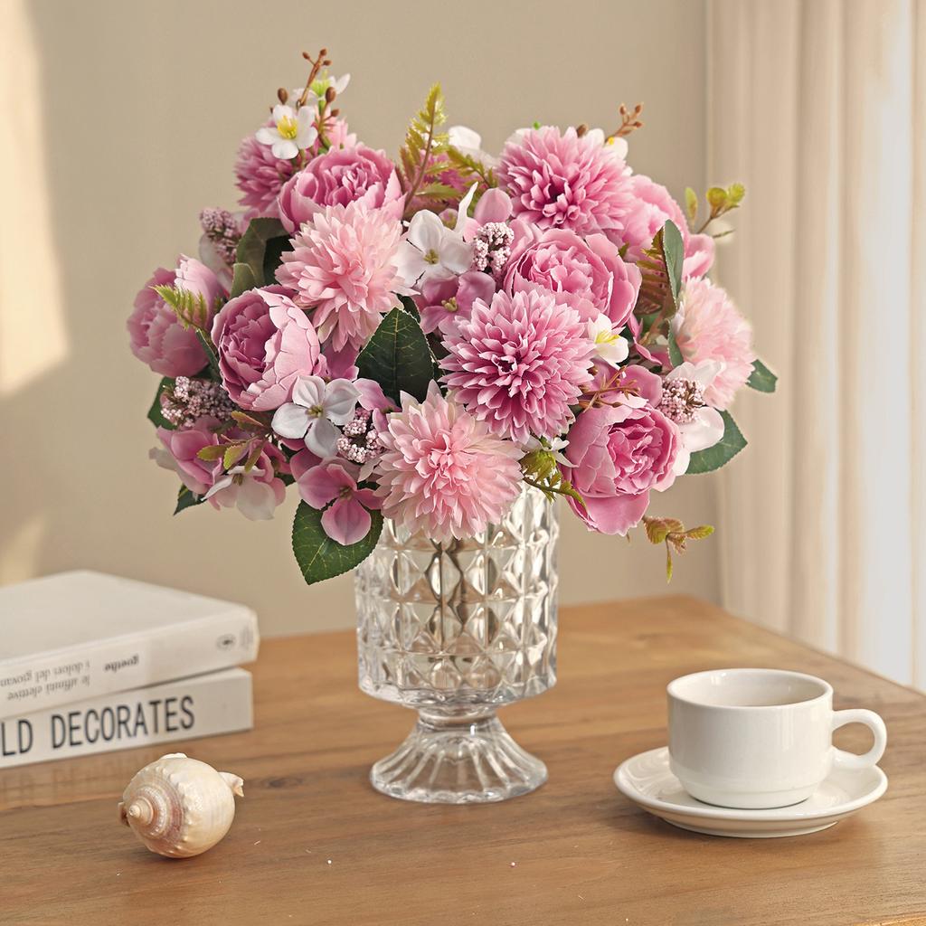 Künstliche Blumen Seidenkugel Chrysantheme Rose Haus Raum Tisch Hochzeit Brautstrauß Dekoration Festival Außen Garten DIY Geschenke