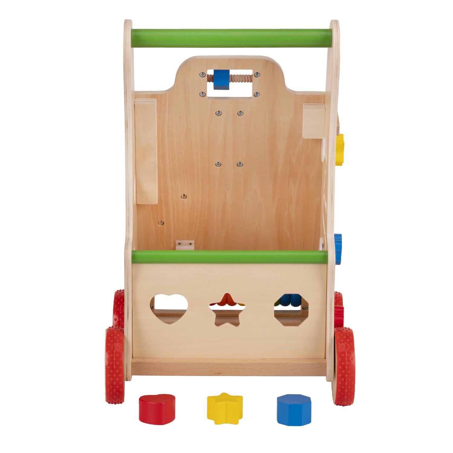 KiddyMoon houten babywalker interactief educatief speelgoed voor kinderen duwspeelgoed voor baby's wk-002, veelkleurig kopen vanaf een prijs van 47