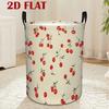 1pc, Dirty Laundry Basket, Fresh Pattern with Bright Red Cherry Clusters On Light White Background, Suitable for Various Room Types, Easy To Clean And