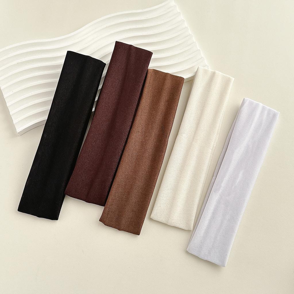 5pcs Solid Color Running Headband for Women Men Non Slip Workout Sweatbands Adjustable Sports Headbands Workout Headbands