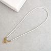 Imitation Pearl Necklace Women Choker Seed Beads Rainbow Stainless Steel Clasp Sailor Buckle Base Chain Gold Color Boho