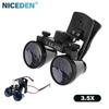 NICEDN/ Doctor Magnifier Eyeglass Top Clip 3.5X420 Compatible with All Eyeglasses Changing Pupil Dental Loupes