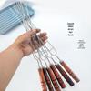 U-shaped Stainless Steel BBQ Skewers with Wooden Handle