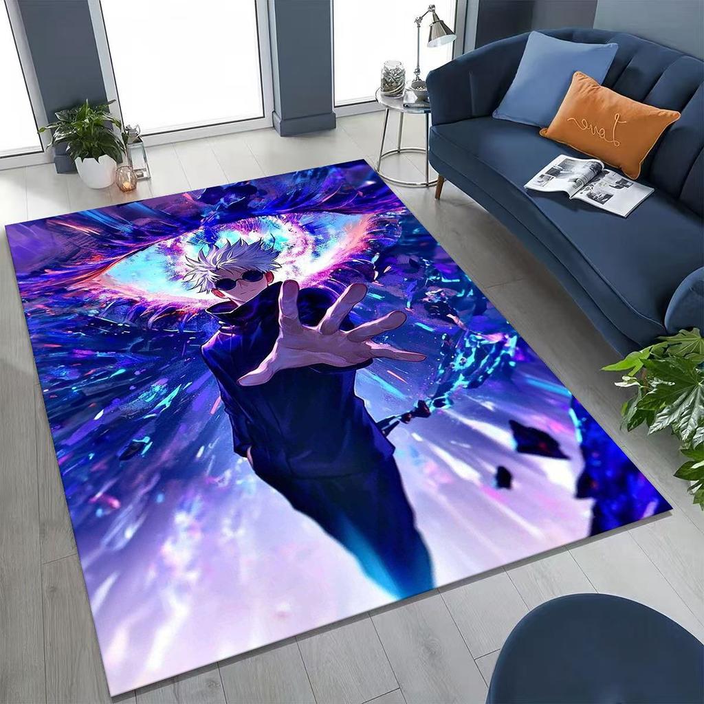 Anime Jujutsu Kaisen Yuji Satoru Kreskówkowy Dywanik do Sypialni Salonu Sofy Dekoracja Domu Wycieraczka, Duża Mata Podłogowa Antypoślizgowa do Zabawy dla Dzieci