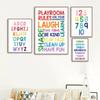 Numbers Alphabet Baby Room Wall Poster Education Picture Kid Bedroom Shape Nursery Wall Art Print Painting Nursery Decor Room
