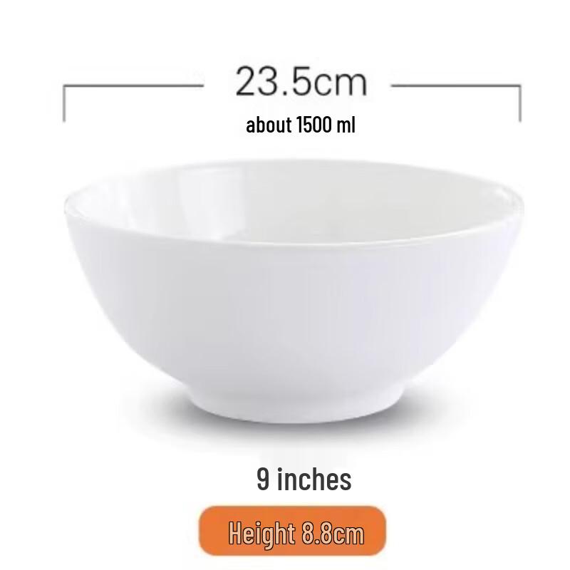 20-Piece Pure White Ceramic Rice and Soup Bowl Set