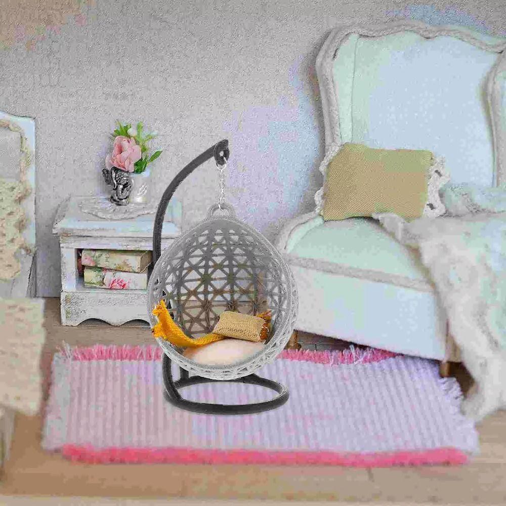 Hammock Miniature Swing Ornament Garden Furniture Doll Tiny Swing Model  DIY