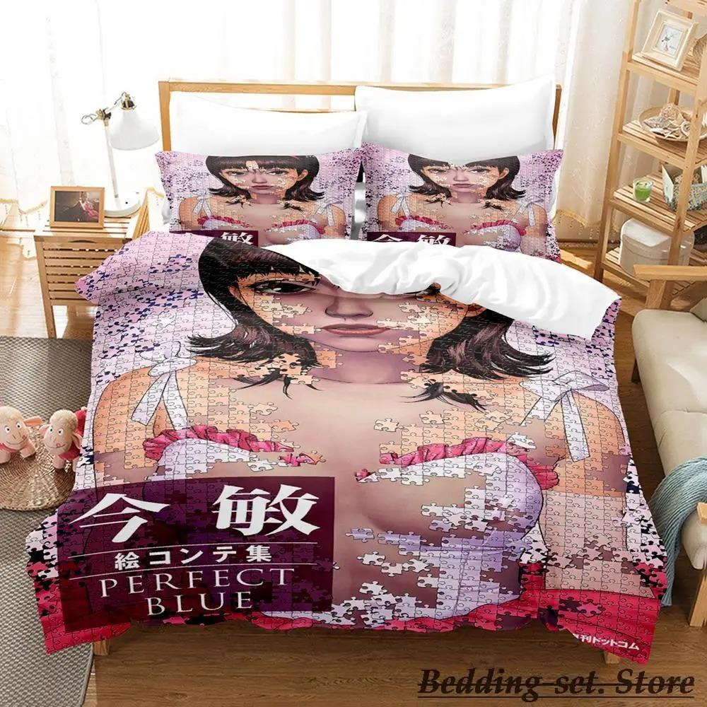 New konsatoshi Bedding Set Single Twin Full Queen King Size Bed Set Aldult Kid Bedroom Duvetcover Sets Anime Bed Kawaii