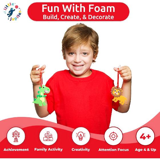 Маленький Юпитер DIY Украшения из ЭВА-пены - Делает 10 шт. Животных и Другое - Пенопластовые Поделки для Детей Мальчиков и Девочек 4-7 Лет - Поделочные Игрушки - Сделай Сам