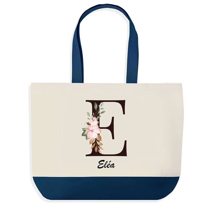 Tote bag - PLANETEE - Eléa - Bleu - Coton - 40 x 45 cm