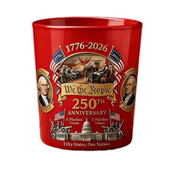 America 250th Anniversary Glass We The People Whiskey Glass Liquor Bourbon Cocktail Glass Patriotic Gift for Father's Day or Veterans