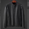 Men's Winter PU Leather Jacket, Thickened Velvet, Stand Collar, Mid-Length, Stylish & Casual for Middle-Aged and Elderly Dads