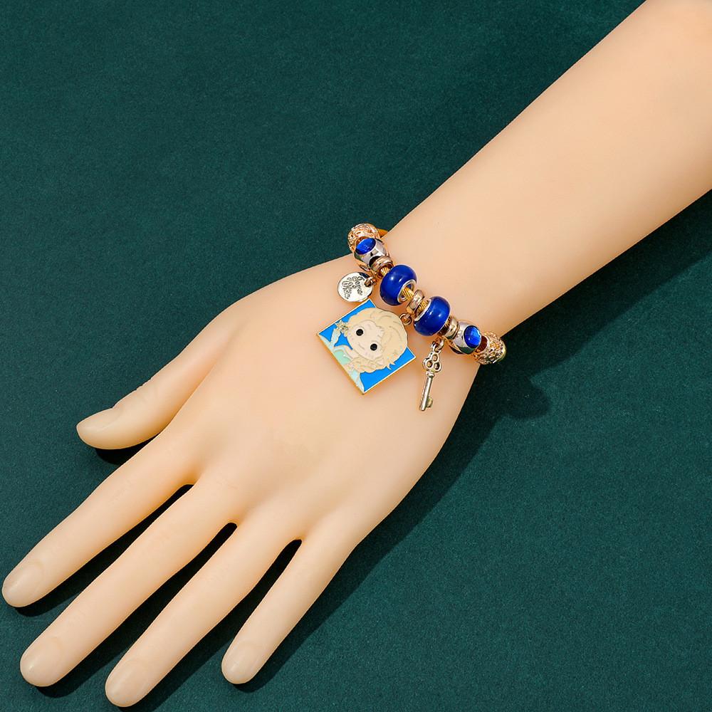 Bracelet Princesse Dessin Animé Avec Pendentif en Alliage de Zinc Pour Cadeau Décor de Voyage