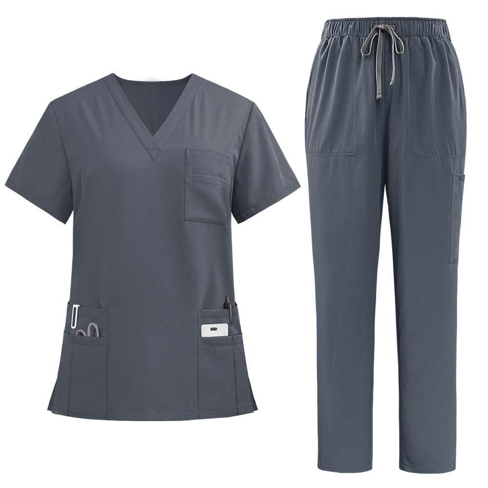 Four-Way Stretch Quick-Dry Elastic Uniform Set for Nurses and Salon Workers