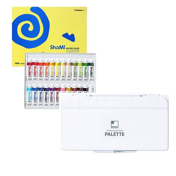 

Акварельные краски Shinhan Artist Shami 10 мл x 24 пикселя + палитра из 24 акварельных красок, 24 цвета, корейские игрушки