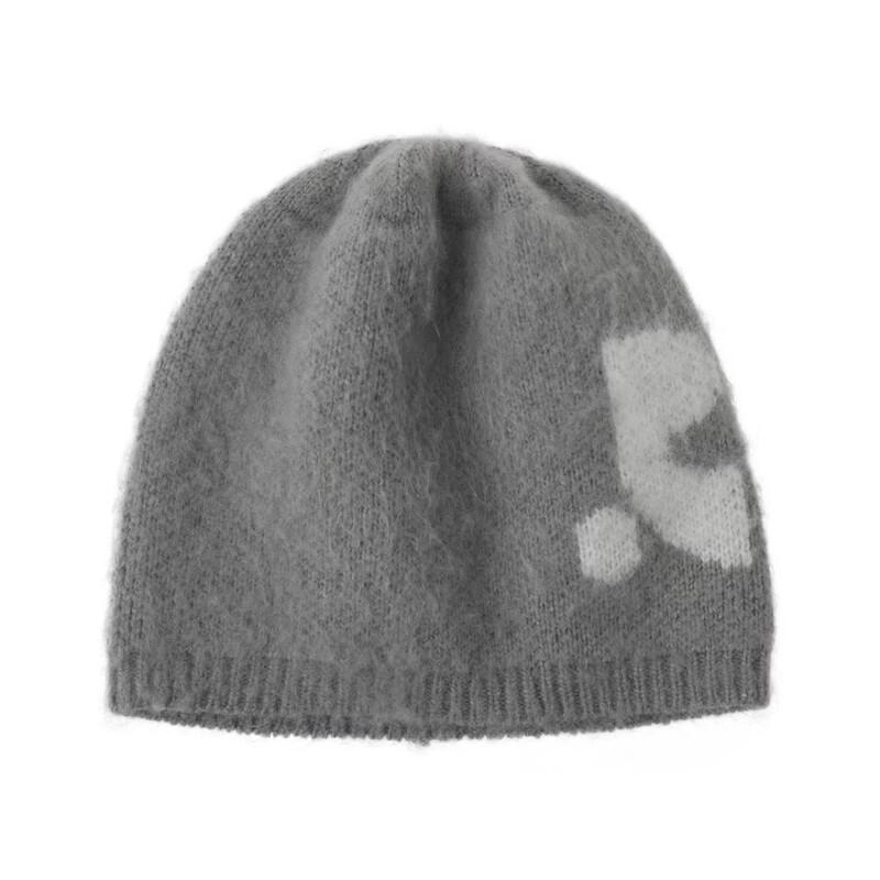 Mi Ling Jacquard Mohair Knitted Beanie