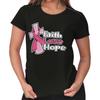 Breast Cancer Christian Faith Hope Cross Womens Top Junior Graphic Tee