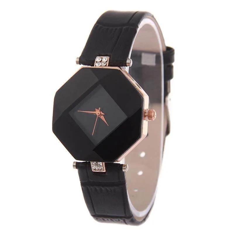 

Creative Casual Design Women Watch Blue Leather Band Multicolor Watch Analog Quartz Wristwatches Ladies Reloj Mujer Montre Femme чорний