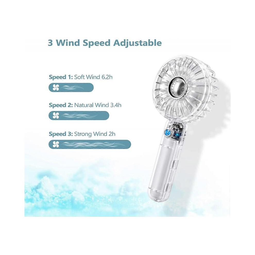 Mini Handheld Fan, Portable USB Rechargeable Fan, Battery Operated Small Pocket Fan, 3 Speeds Adjustable