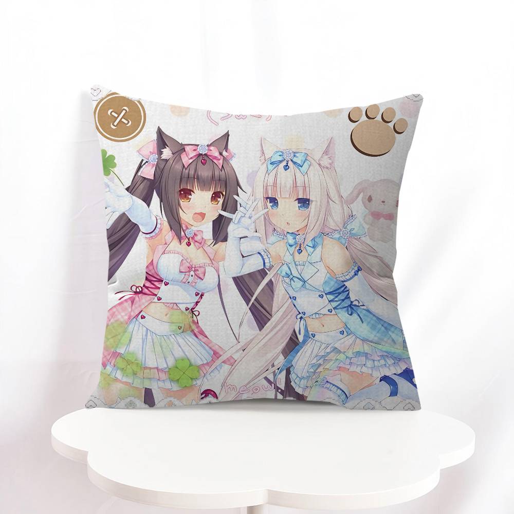 N-NekoparaS Pillow Cover Design Cushion Cover Decor Holiday Decorati 16x16Inch