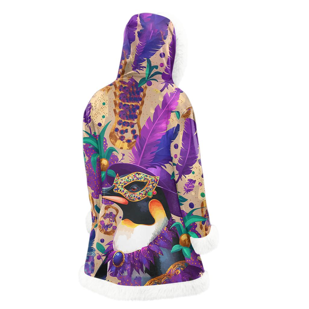 Unisex Casual And Fashionable Plush Collar Hooded Long Sleeved Carnival Print Jacket