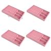 Hot Jewelry Organizer Velvet Jewelry Storage Tray Ring Bracelet Necklace Storage Box Showcase Drawer Organizer Trays Pink 4Pcs