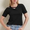 Women Summer Short-Sleeved V-Neck Top Loose Korean Style Casual Sexy T-Shirt