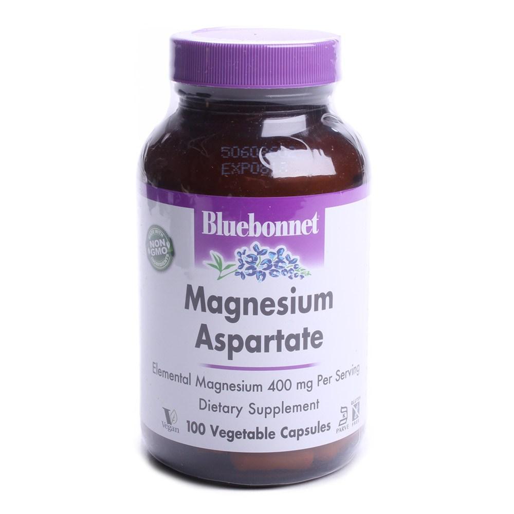 Bluebonnet Magnesium Aspertate 400mg Vegetable Capsules 100 Tablets 1 Pcs