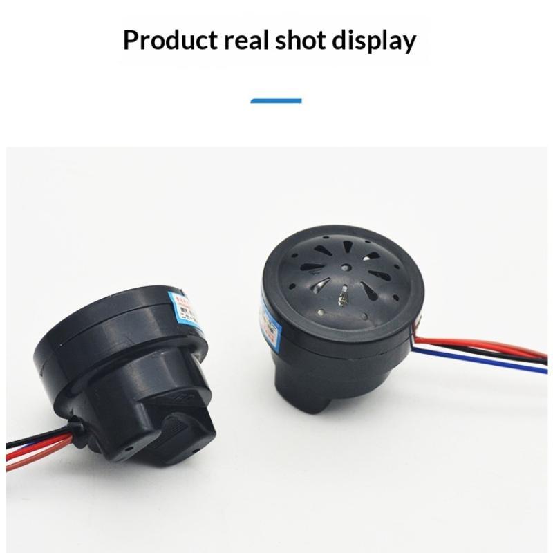 4 Wires 2 In 1 Electric Car Horn 1/3Pcs 48V 60V with LED Black Steering Buzzer for E-bike Daily Use