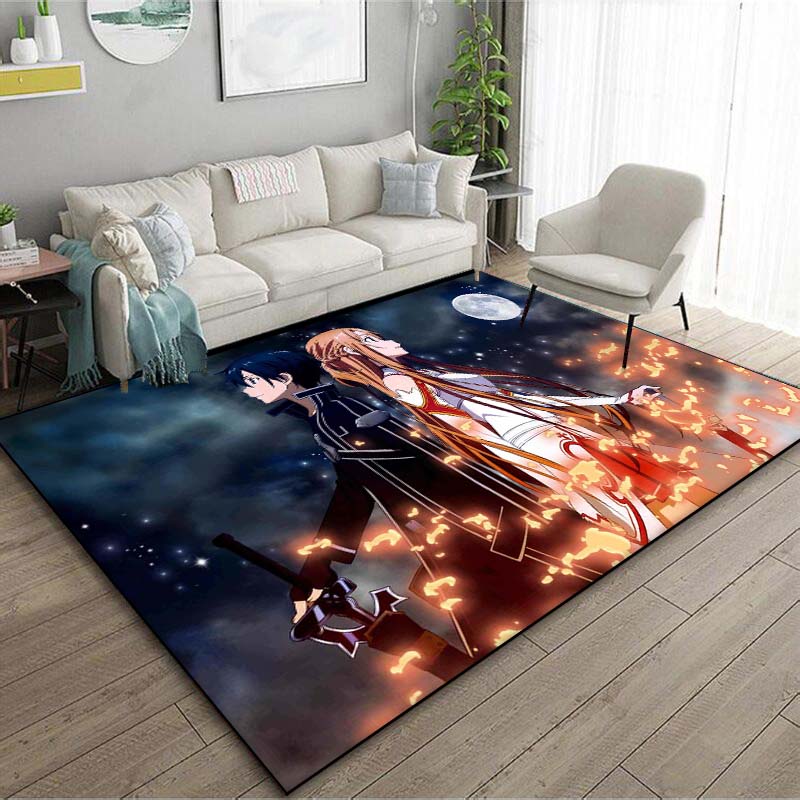Anime S-Sword Art Online Printed Floor Mat Carpet 15 Sizes Living Room Bedroom Bedside Window Sill Bathroom Floor Mat Home Decor