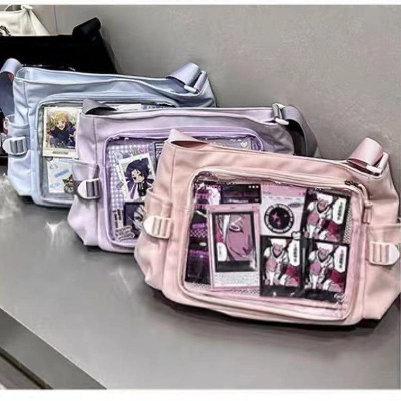 New Japanese Versatile Transparent Pain Bag Single Shoulder Class Book Two-dimensional Bag Women's Large-capacity Leisure Pain Bag