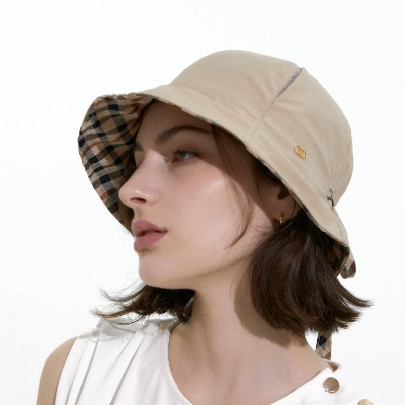 Daks Back Banding Slit Point Check Strap Beige Bucket Hat Dbhe5e227iv