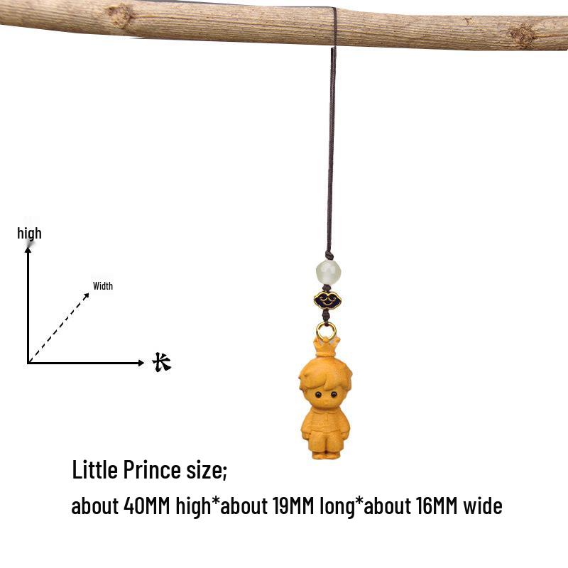 Little Prince Golden Sandalwood Healing Keychain - Cute Bag Charm & Children's Gift