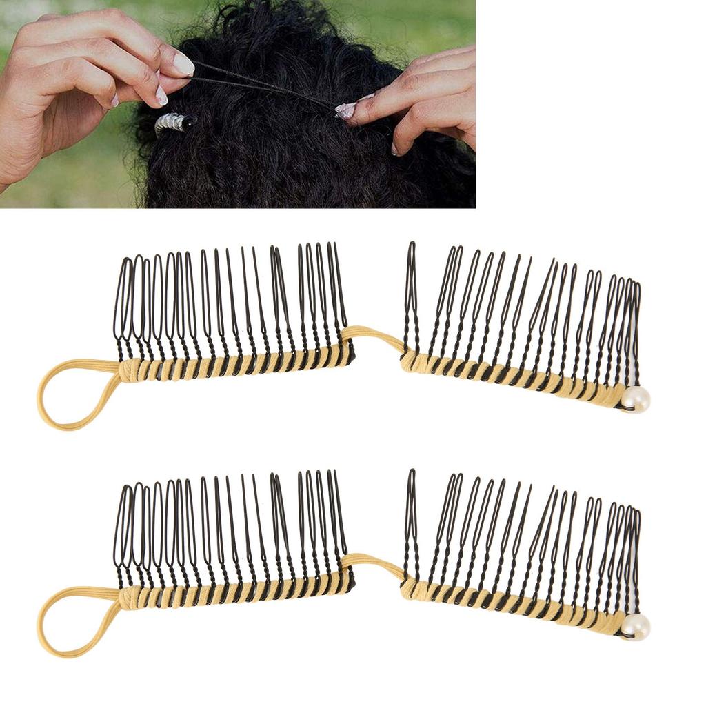 2pcs Banana Hair Clips Fashionable Stretchy Vintage Clincher Comb Tool for Women Thick Wavy Curly Hair