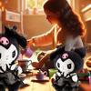 Hello Kitty Kuromi Maskotka Pluszak Zabawka Czarna Sukienka Kotek 35Cm