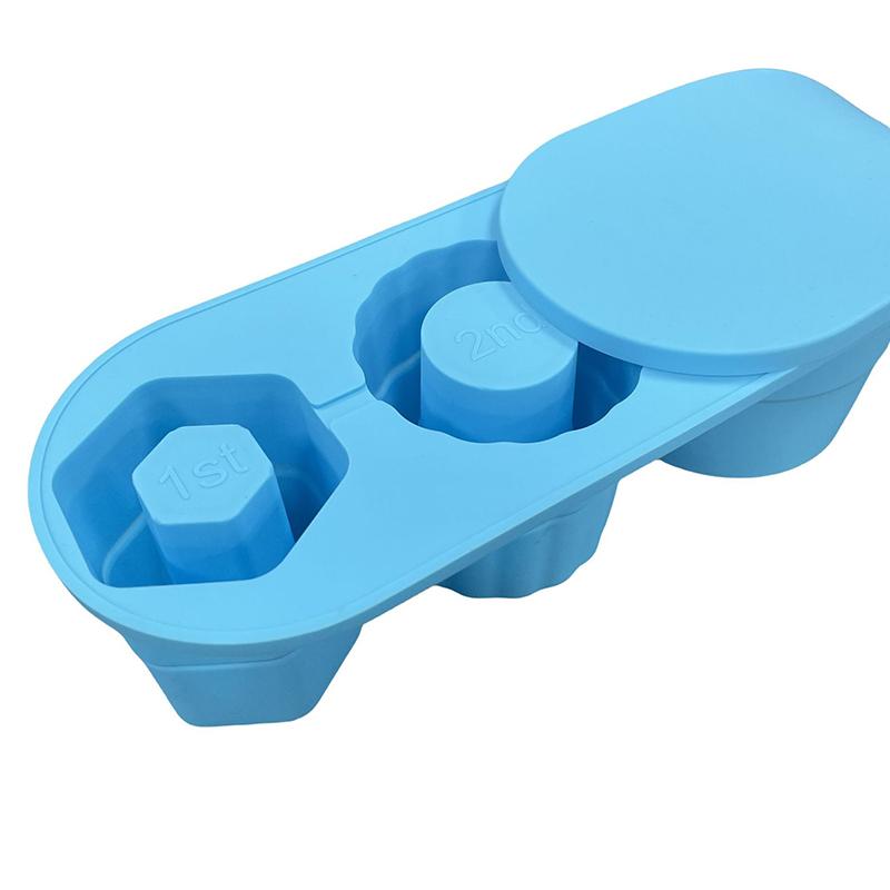 Válcová miska na kostky ledu pro sklenice na šálky Skládací opakovaně použitelné silikonové formy na led Jednodílná 3-mřížka na pití džusu a kávy