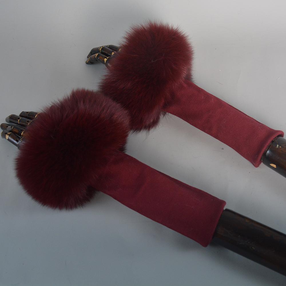 Fox Fur Cuff Arm Warmer Lady Bracelet Real Fur Wristband Glove High Quality Fox fur Cuffs Hot Sale Wrist Warmer