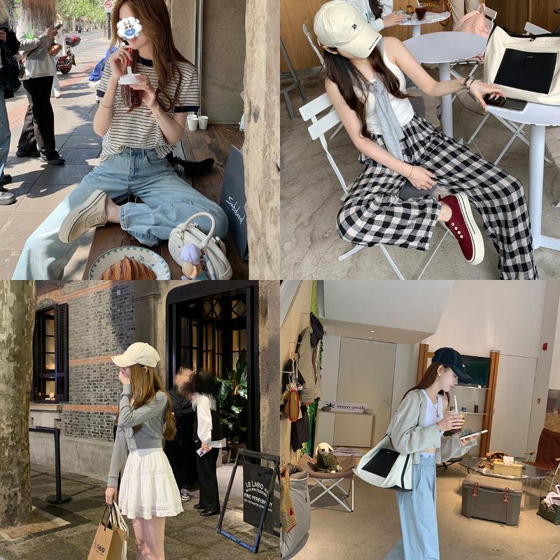 Advanced Sense~ Height Increase 7cm Lazy Without Shoelaces Round Head Thick Sole One Pedal Casual Board Shoes Women's Canvas Shoes