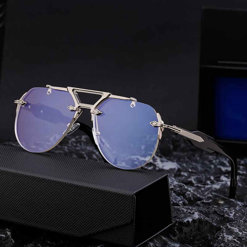 New Steampunk Style Frameless Sunglasses Men'S High-End Sunglasses Men'S Trendy Sunglasses