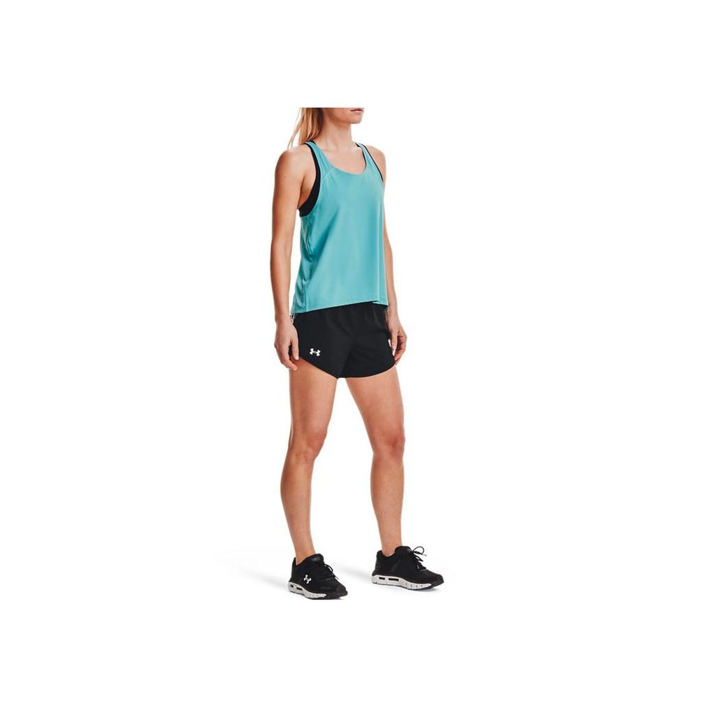 Under Armour Solid Color Logo Elastic Straight Fitness Shorts Women Shorts Black 1362681-001