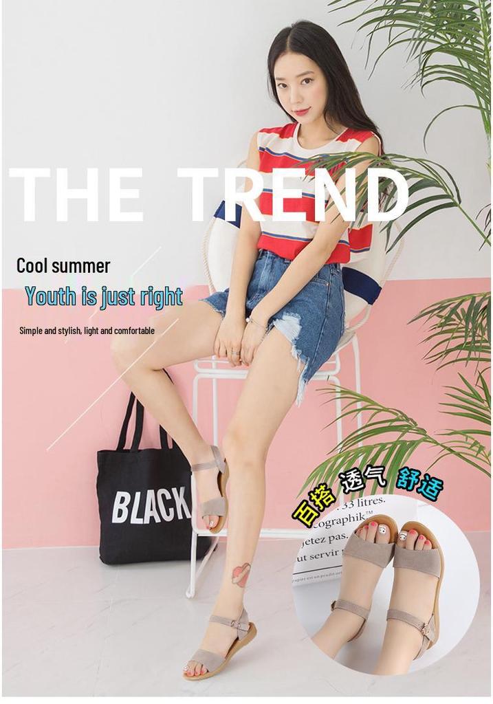 Women's Korean Style Wedge Sandals - Genuine Leather, Non-slip, Suede High Heel Platform, Fashionable Summer Footwear