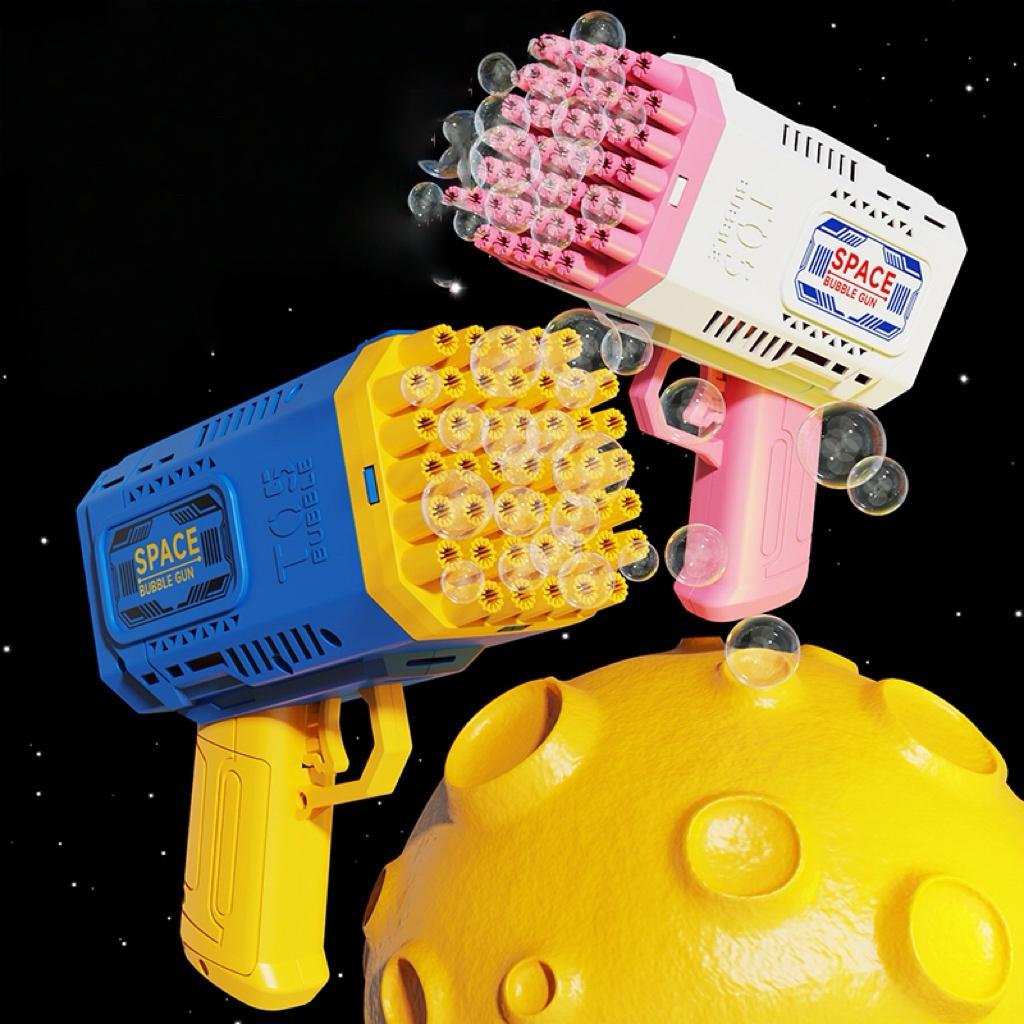 Handheld Bubble Machine 40-Hole Handheld Bubble Gun Toy Bubble Gun Bubble Gun Porous Bubble [Without Battery Without Bubble Gun]