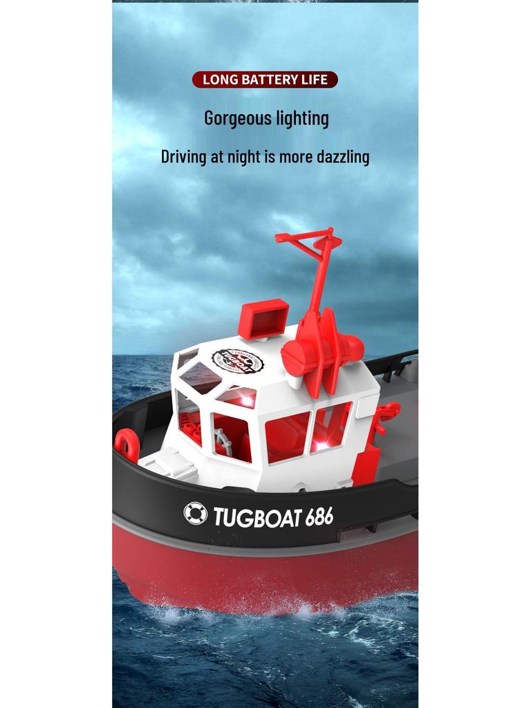 2.4G Dual Motor Wireless RC Boat with Long Battery Life for Kids – High Power Racing Water Toy